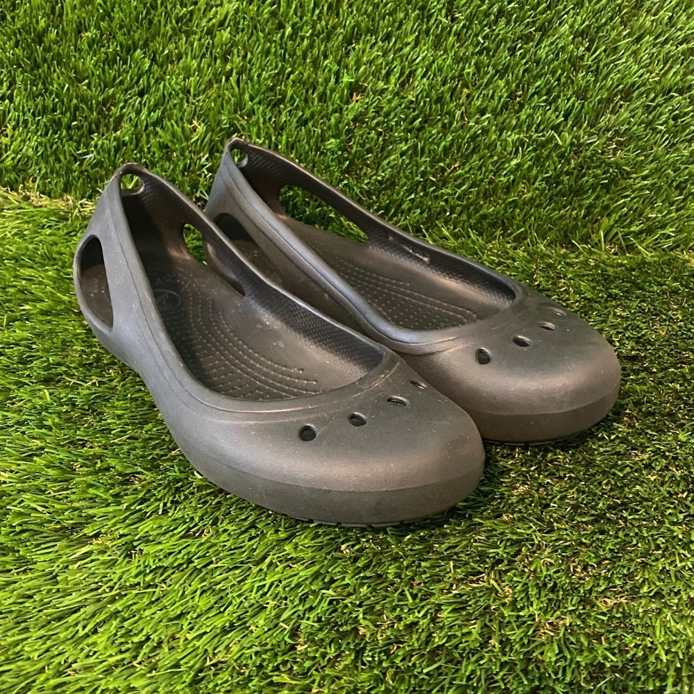 Crocs Womens Kadee Ballet Flats Slip On Comfort Sandals Shoes W 9 Black‎